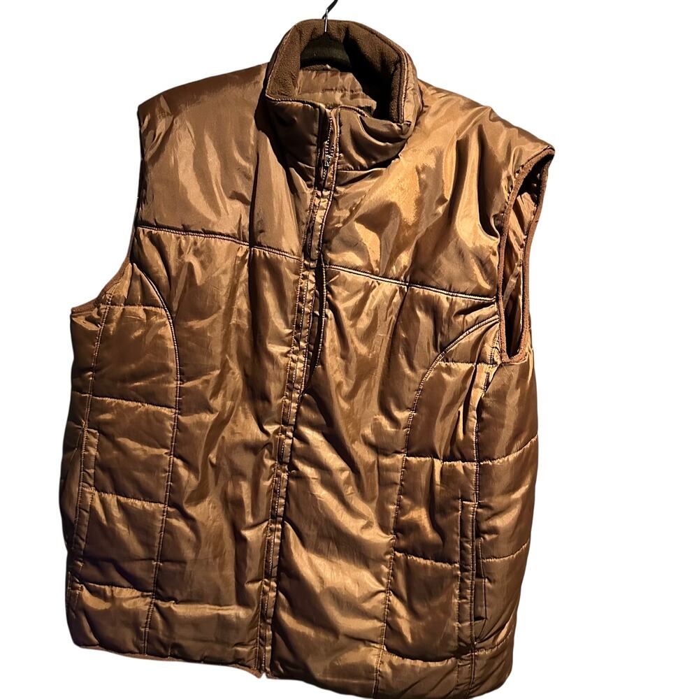 Counter Attack Size Large Puffer Vest Chocolate Brown Outdoo rGorpcore Vintage